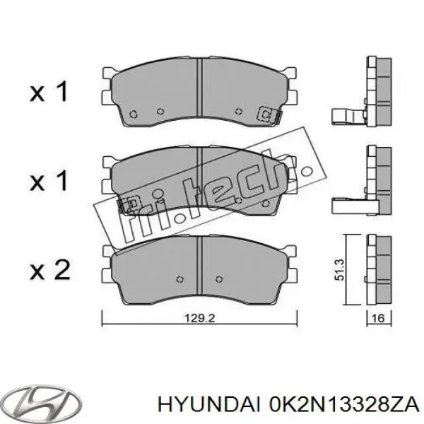 0K2N13328ZA Hyundai/Kia колодки тормозные передние дисковые