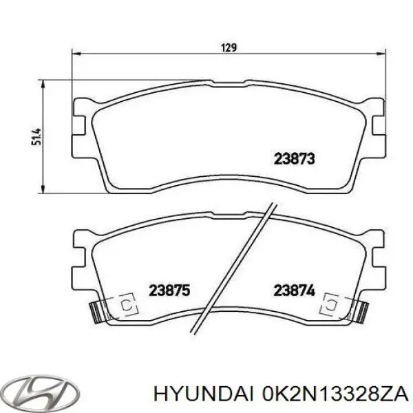 Купить 0K2N13328ZA Hyundai/Kia Колодки тормозные