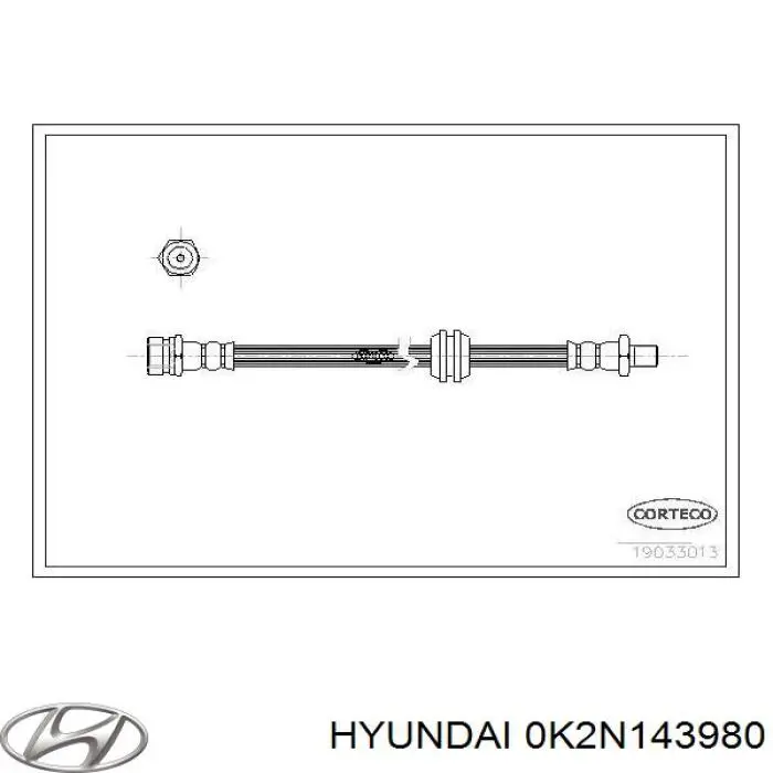 Шланг тормозной передний Hyundai/Kia 0K2N143980