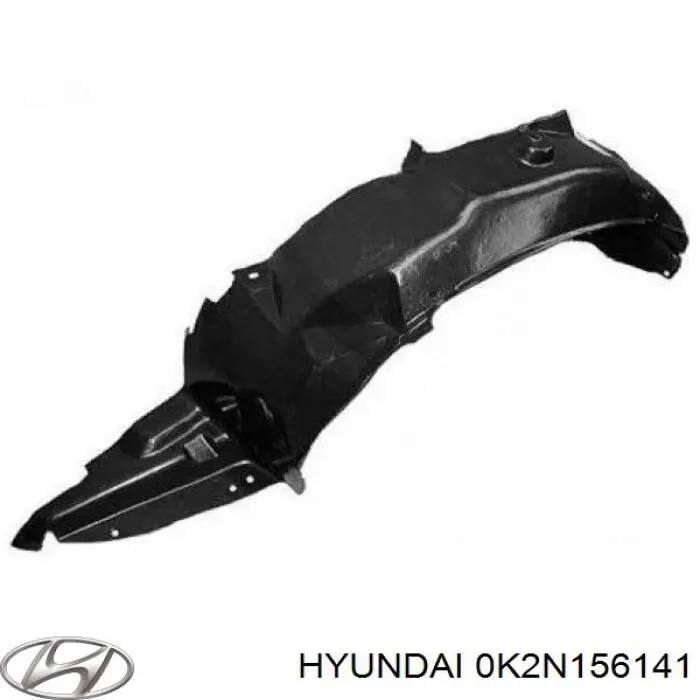 0K2N156141 Hyundai/Kia guarda-barras esquerdo do pára-lama dianteiro