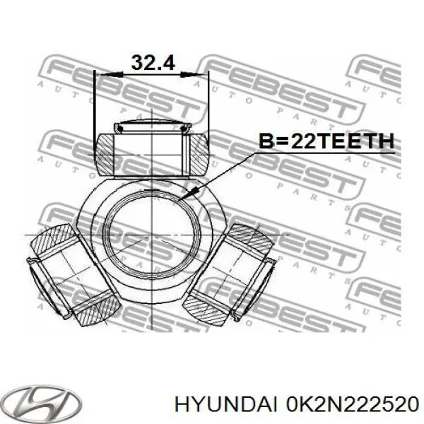Шарнир угловых скоростей передний левый Hyundai/Kia 0K2N222520 цена, от 60.06 USD