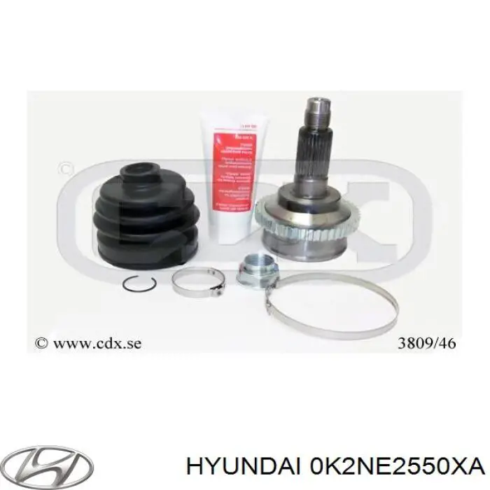 0K2NE2550XA Hyundai/Kia полуось (привод передняя правая)