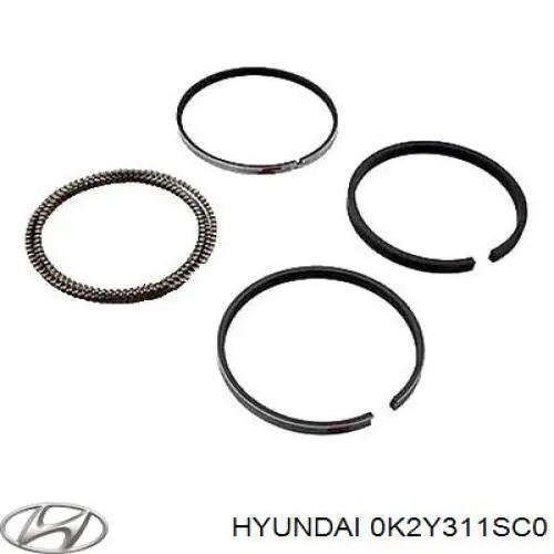 0K2Y311SC0 Hyundai/Kia kit de anéis de pistão de motor, std.