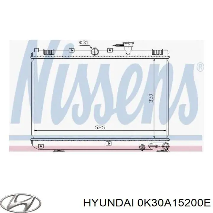0K30A15200E Hyundai/Kia радиатор