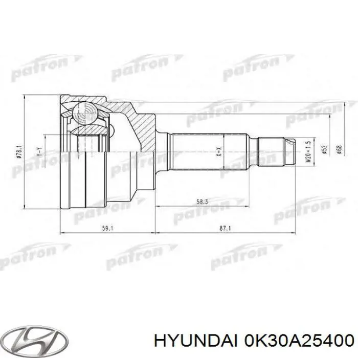 Привод передний правый Hyundai/Kia 0K30A25400 цена, от  USD