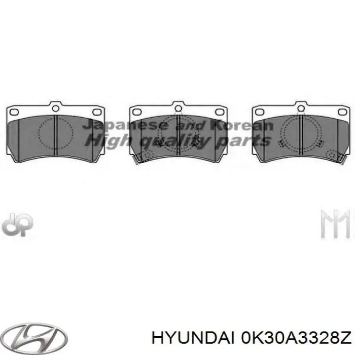 0K30A3328Z Hyundai/Kia колодки тормозные передние дисковые