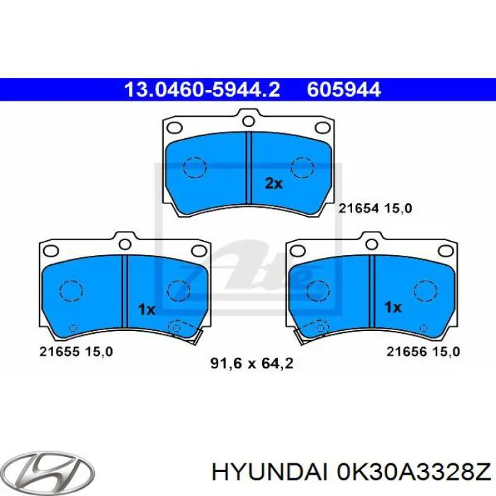 0K30A3328Z Hyundai/Kia Колодки передние