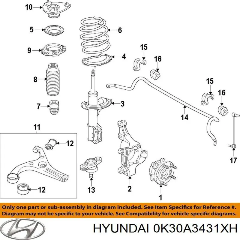 Растяжка переднего нижнего рычага правая Hyundai/Kia 0K30A3431XH цена, от 43.33 USD