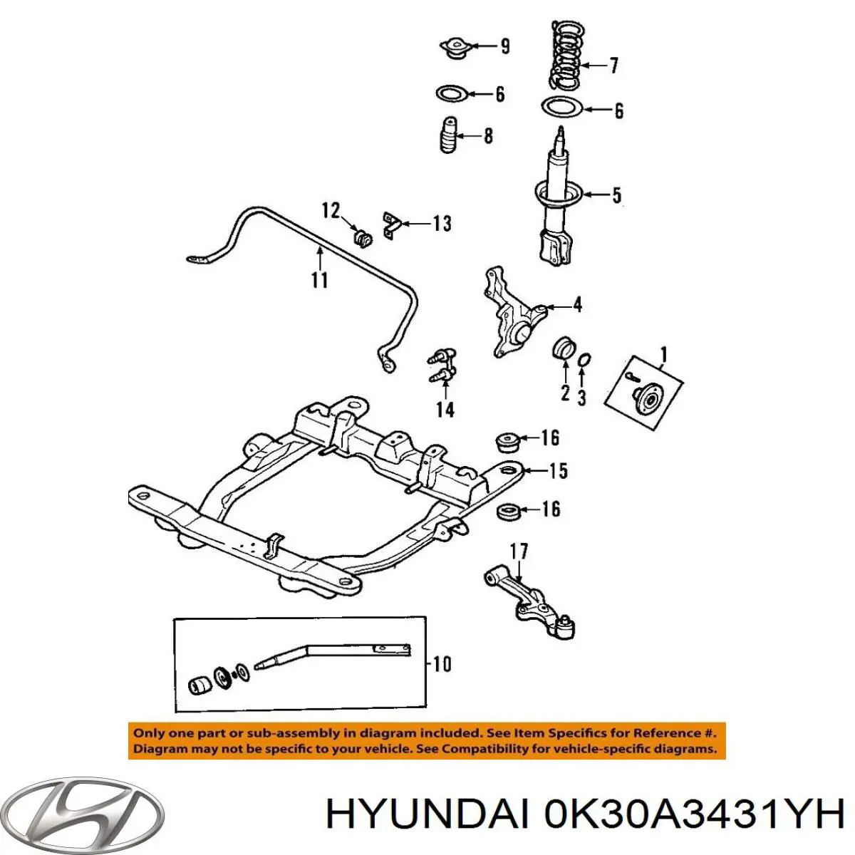 Растяжка переднего нижнего рычага левая Hyundai/Kia 0K30A3431YH цена, от 48.16 USD