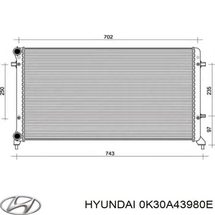 Шланг тормозной передний 0K30A43980E Hyundai/Kia