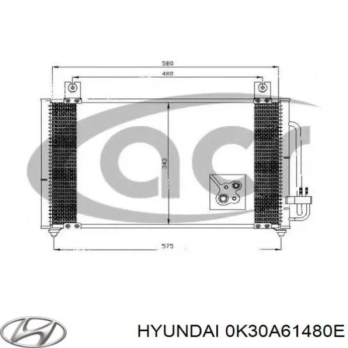 Купить 0K30C61480E Hyundai/Kia Радиатор системы охлаждения кондиционера