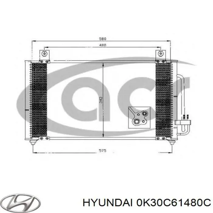 0K30C61480C Hyundai/Kia радиатор кондиционера
