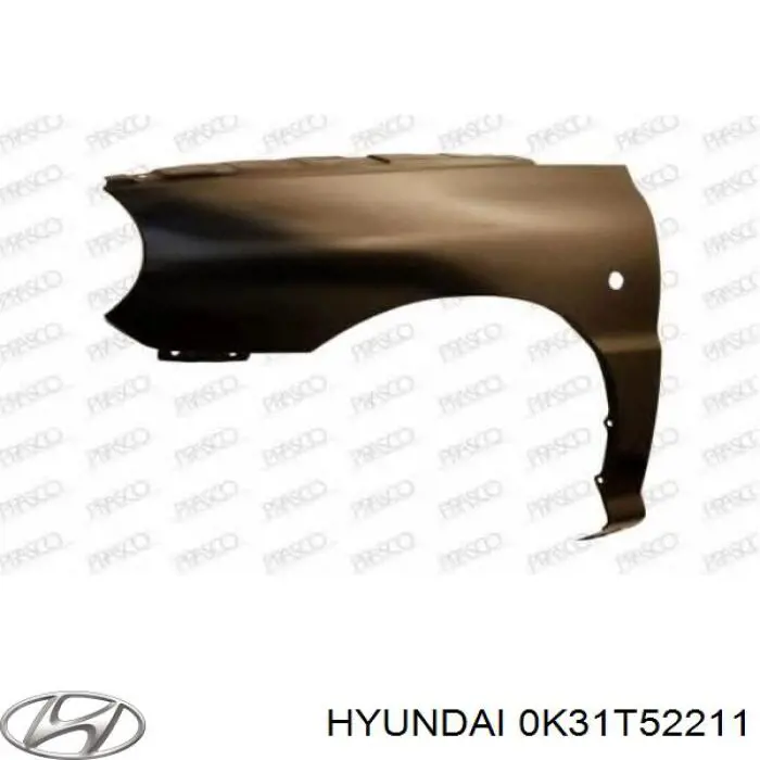 Купить 0K31T52211 Hyundai/Kia Крыло переднее левое