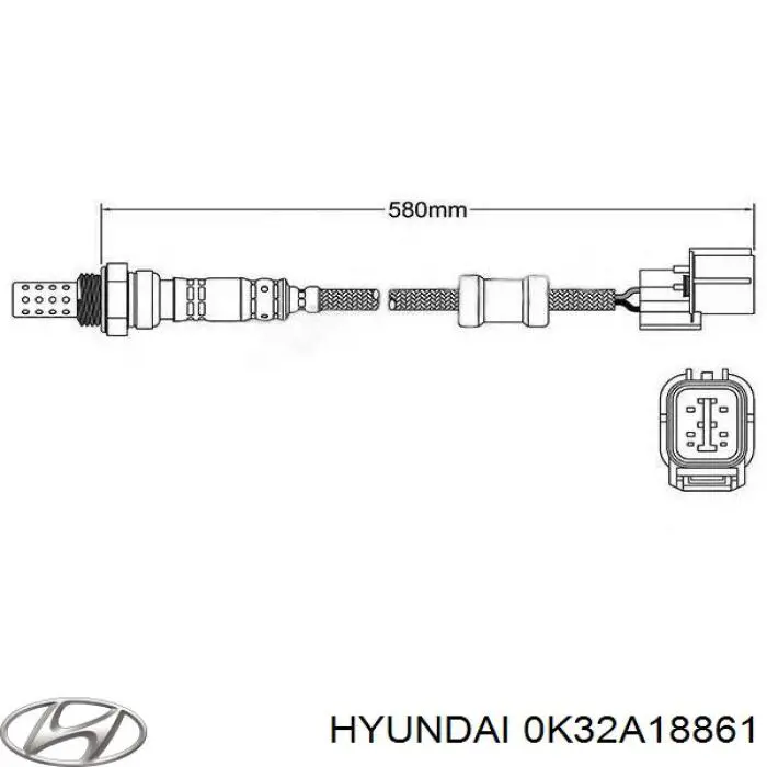 Датчик кислорода до катализатора 0K32A18861 Hyundai/Kia
