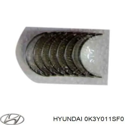 0K3Y011SF0 Hyundai/Kia folhas inseridas de cambota de biela, kit, 1ª reparação ( + 0,25)
