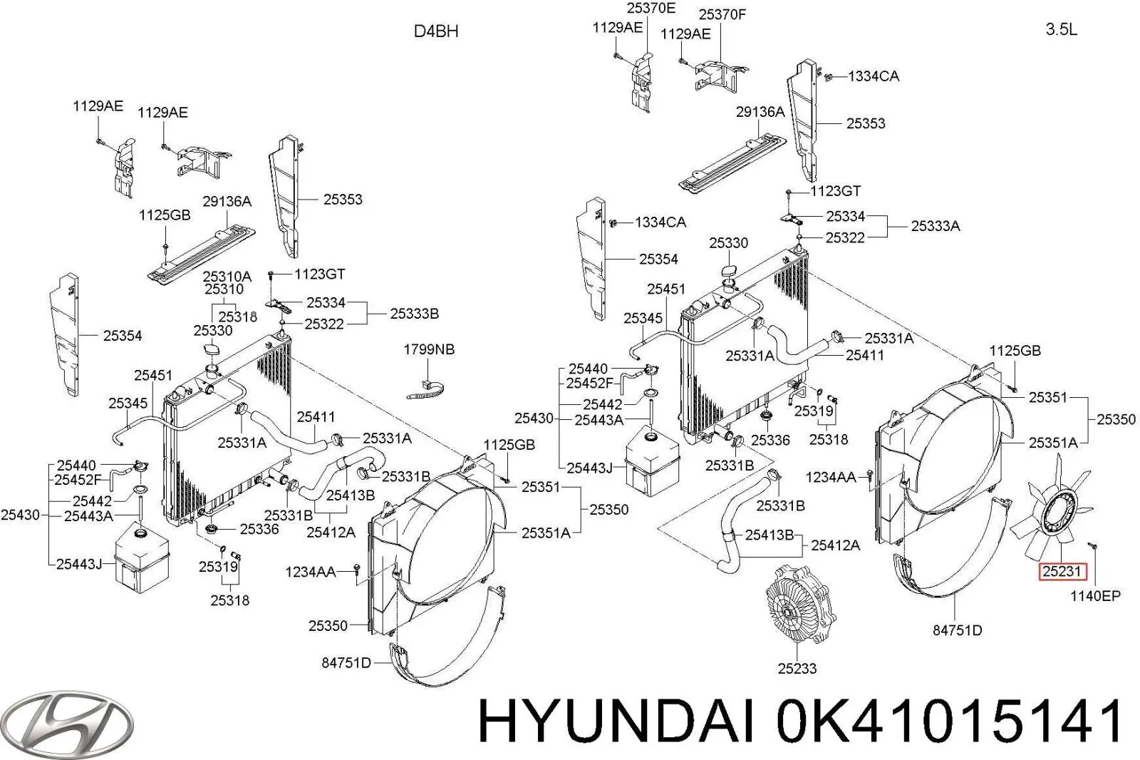 0K41015141 Hyundai/Kia 