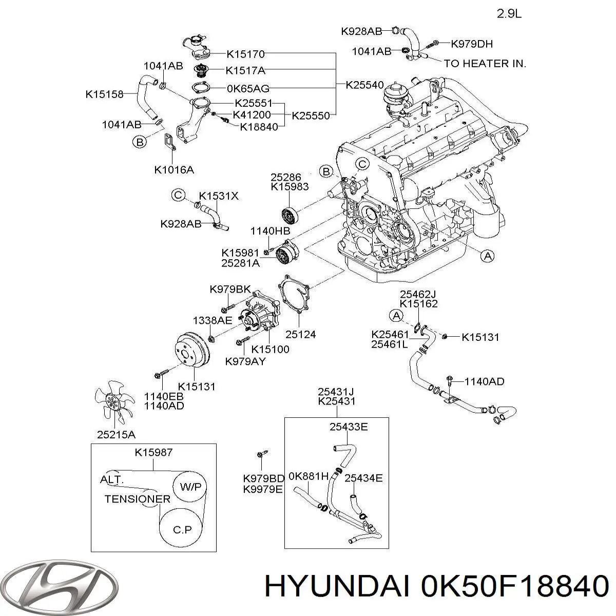 Датчик температуры охлаждающей жидкости 0K50F18840 Hyundai/Kia