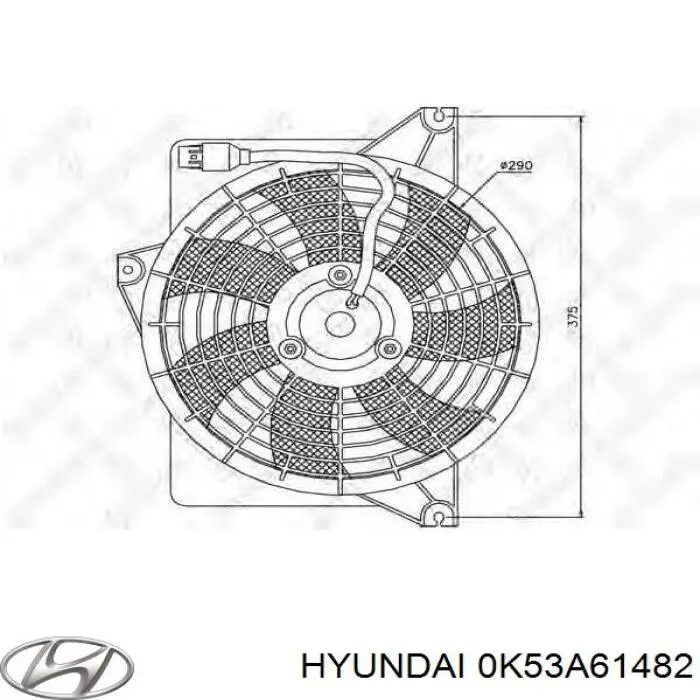 Электровентилятор кондиционера в сборе (мотор+крыльчатка) Hyundai/Kia 0K53A61482 цена, от 25.34 USD