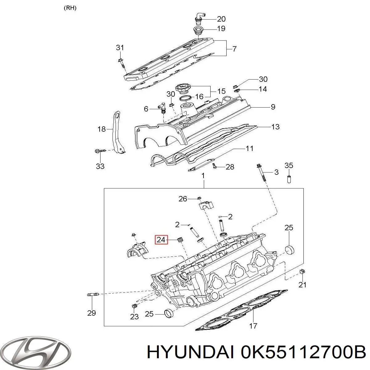 0K55112700A Hyundai/Kia Ролик натяжителя ремня ГРМ