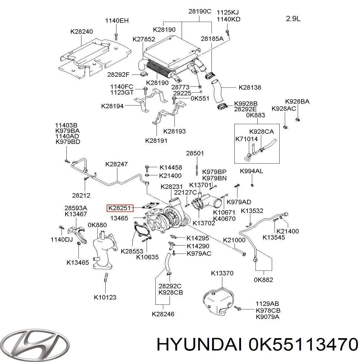 Прокладка турбины выхлопных газов, впуск Hyundai/Kia 0K55113470A цена, от 3.12 USD