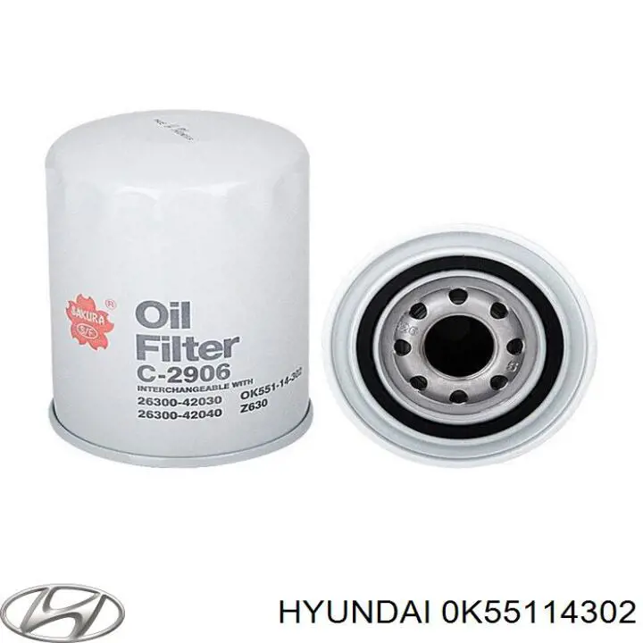 Масляный фильтр 0K55114302 Hyundai/Kia