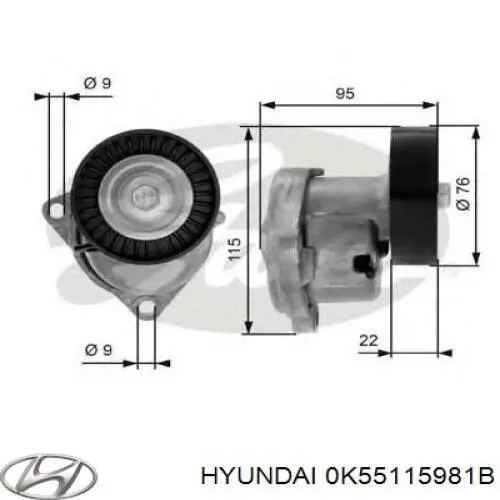 Купить 15981B0K551 Hyundai/Kia Натяжитель приводного ремня