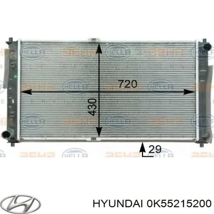 Радиатор 0K55215200 Hyundai/Kia