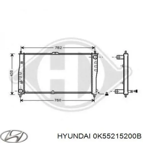 Купить 0K55215200B Hyundai/Kia Радиатор водяной