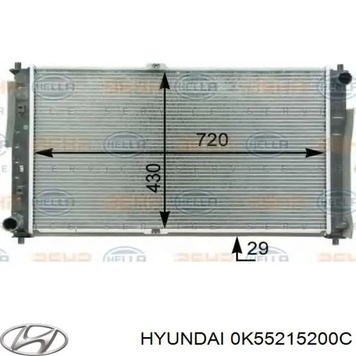 Радиатор 0K55215200C Hyundai/Kia