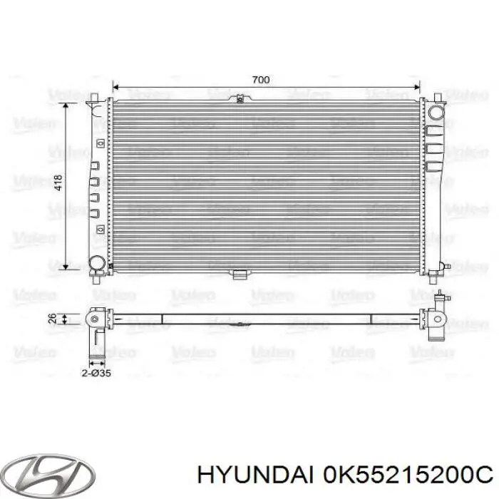 Радиатор охлаждения двигателя Hyundai/Kia 0K55215200C цена, от 138.82 USD