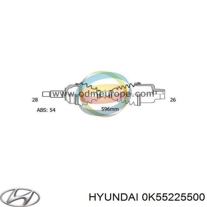 Правая полуось 0K55225500 Hyundai/Kia