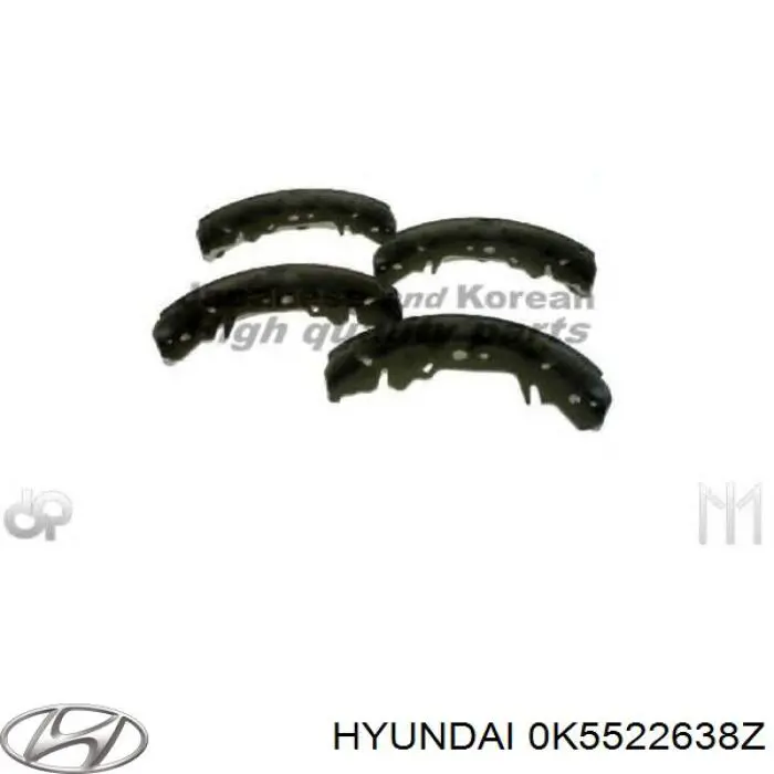 Задние барабанные колодки 0K5522638Z Hyundai/Kia