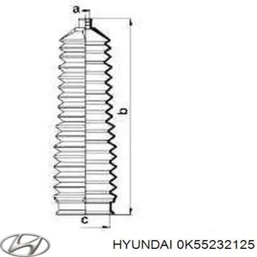 Bota de proteção do mecanismo de direção (de cremalheira) Hyundai/Kia 0K55232125