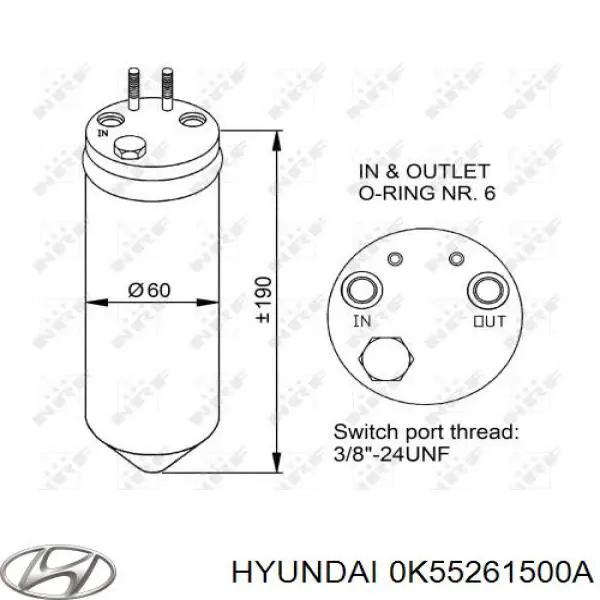 Купить 0K55261500A Hyundai/Kia Осушитель кондиционера