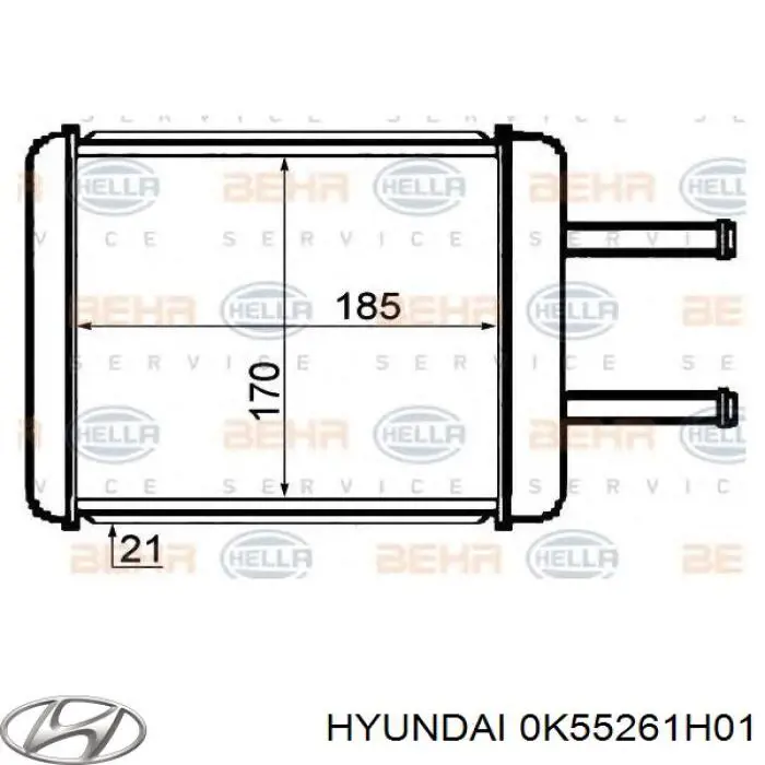 Радиатор печки 0K55261H01A Hyundai/Kia