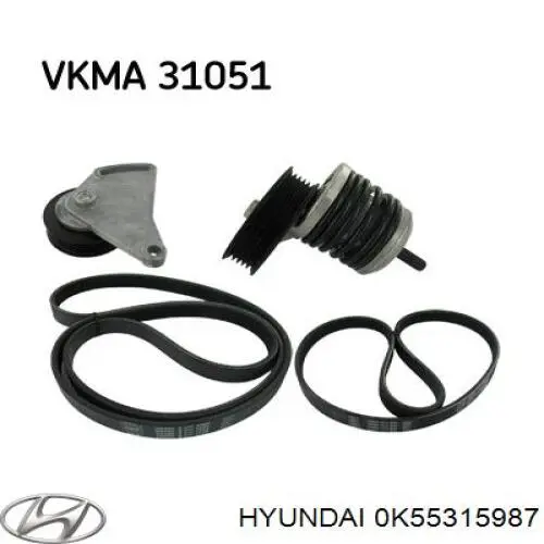 Ремень генератора 0K55315987 Hyundai/Kia