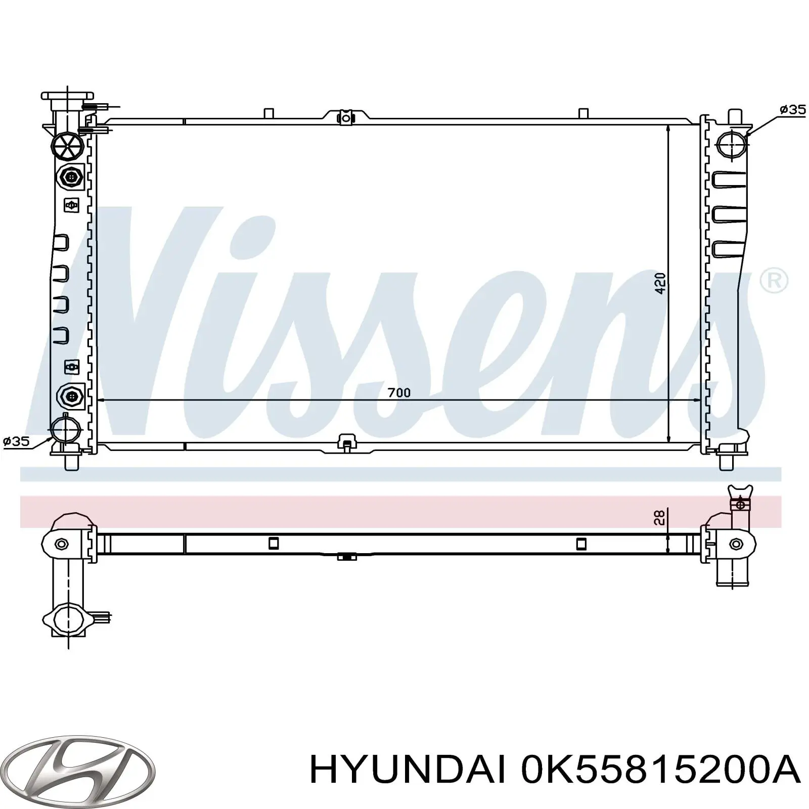 0K55815200A Hyundai/Kia радиатор