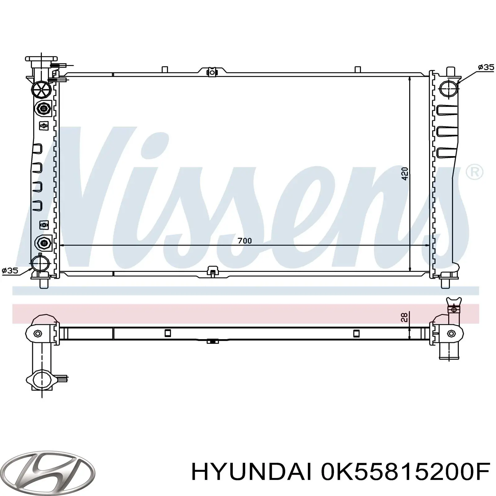 Купить 0K55815200F Hyundai/Kia Радиатор водяной
