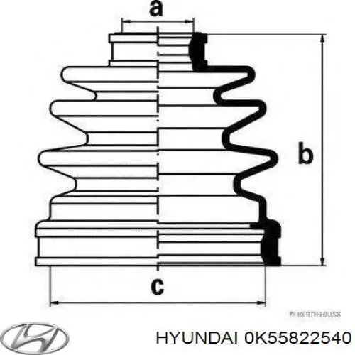 Пыльник ШРУСа внутренний 0K55822540 Hyundai/Kia