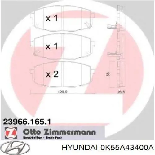 Цилиндр главный тормоза (гидротормозов) Hyundai/Kia 0K55A43400A цена, от 160.01 USD