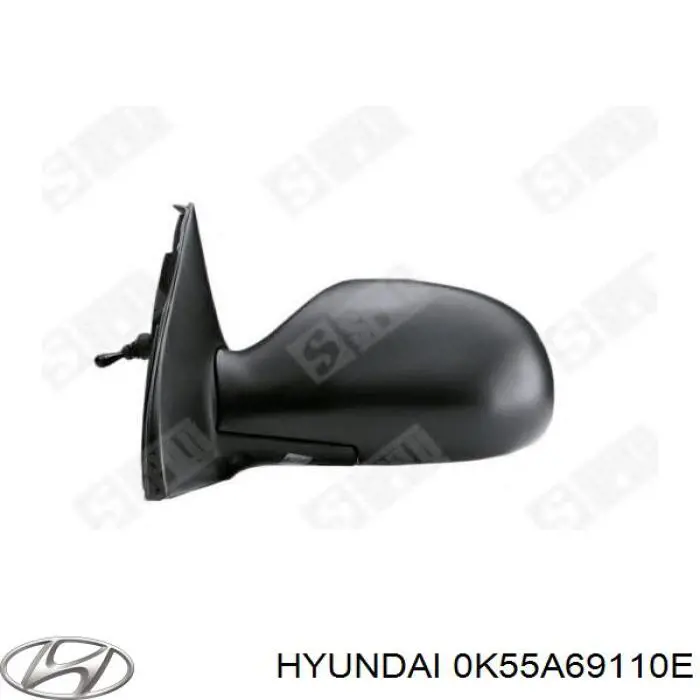 Правое боковое зеркало 0K55A69110D Hyundai/Kia