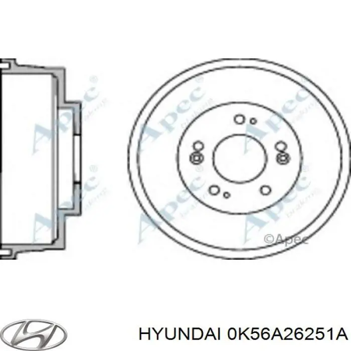 Купить 0K56A26251A Hyundai/Kia Тормозной барабан