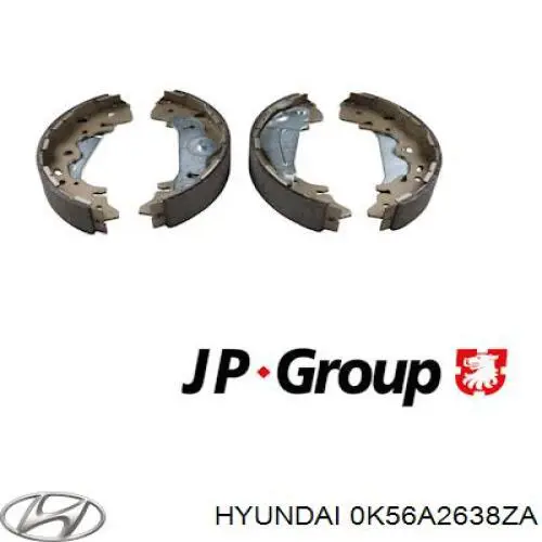 Купить 0K56A2638ZA Hyundai/Kia Задние барабанные тормозные колодки