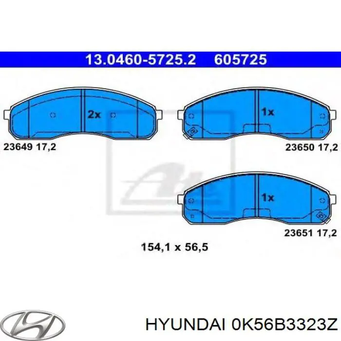 Тормозные колодки Hyundai/Kia 0K56B3323Z