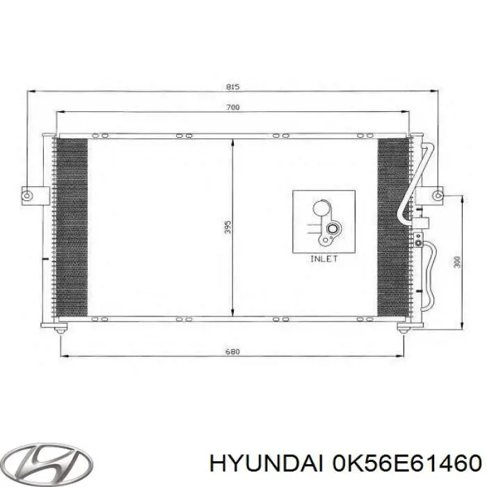 Радиатор кондиционера 0K56E61460 Hyundai/Kia