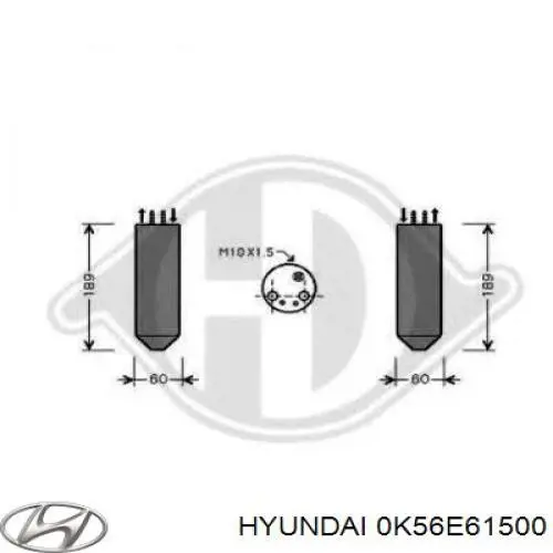 Осушитель кондиционера 0K56E61500 Hyundai/Kia