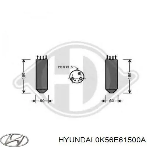 Осушитель кондиционера 0K56E61500A Hyundai/Kia