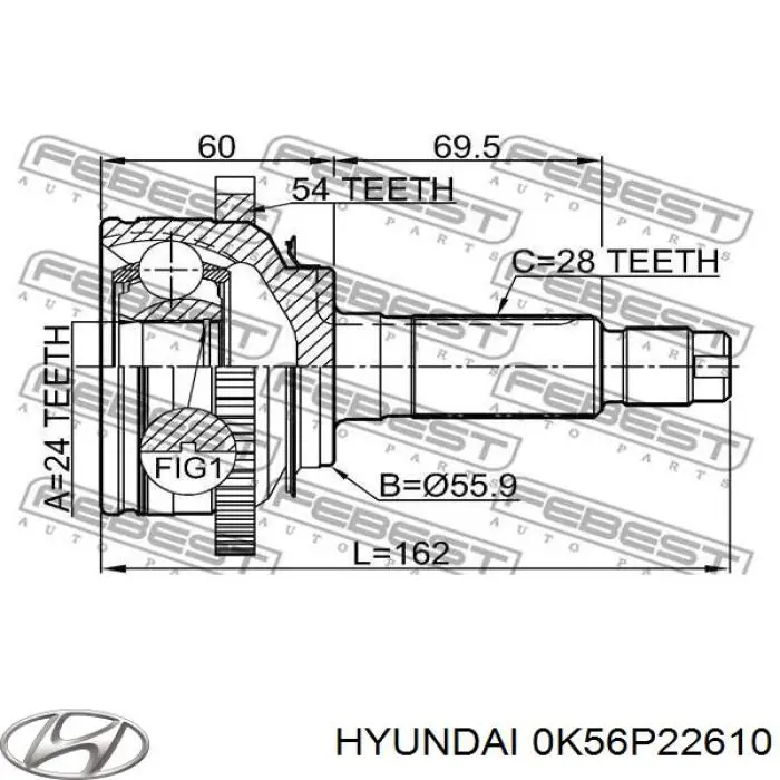  0K56P22610 Hyundai/Kia