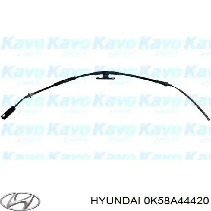 Купить 0K58A44420 Hyundai/Kia Трос стояночного тормоза задний левый