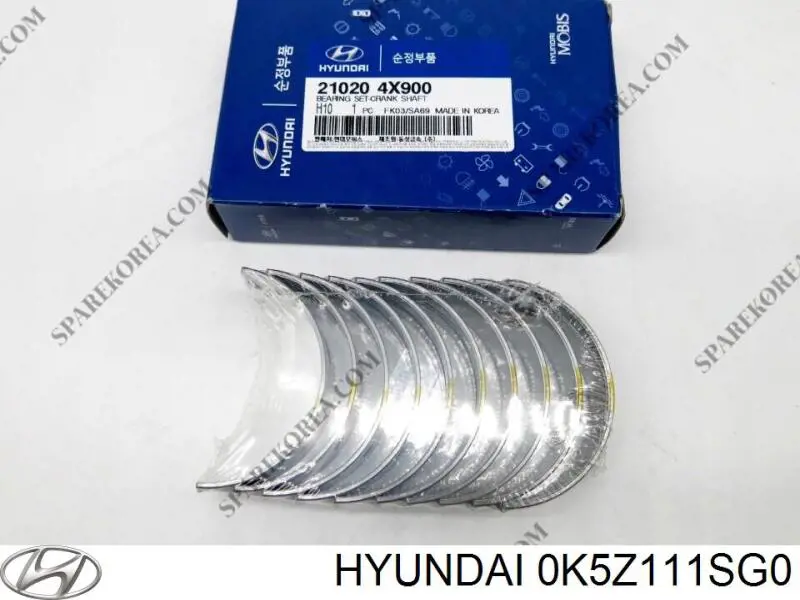 0K5Z111SG0 Hyundai/Kia folhas inseridas principais de cambota, kit, padrão (std)